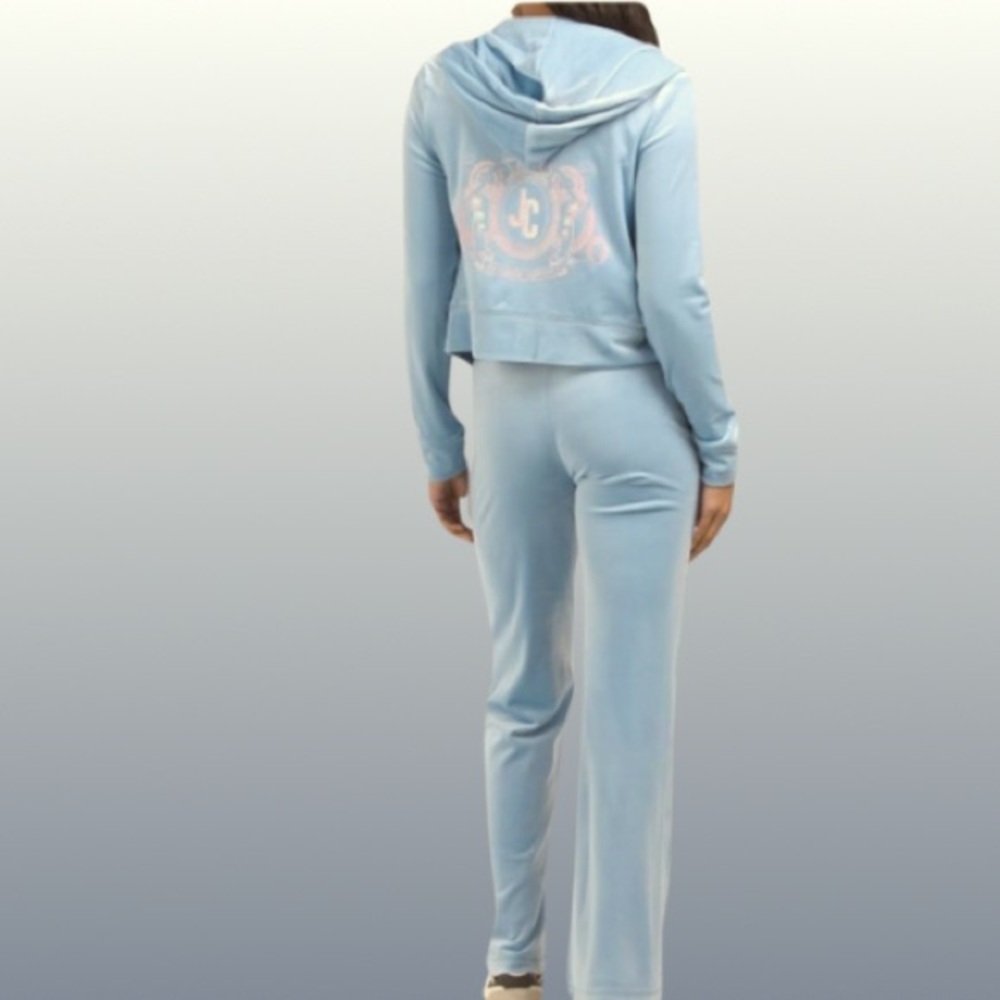 NWT Iconic Juicy Couture “Bling” Velour Tracksuit Pant and Matching Jacket - Picture 3 of 8